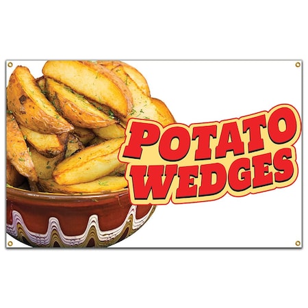 Signmission Potato Wedges Banner Concession Stand Food Truck Single Sided B-60 Potato Wedges19